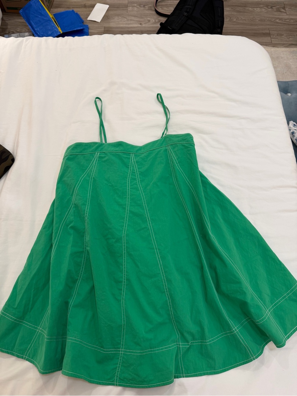 Green Spaghetti Strap Mini Dress - Casual Summer Fit